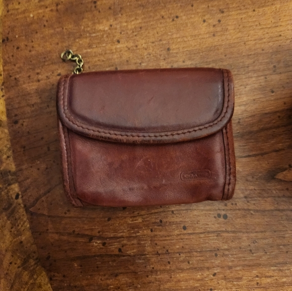 Antique Coach Coin Purse Brown Leather Coin Purse Wallet - Picture 1 of 13